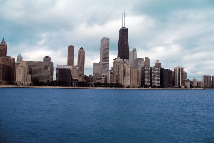 The Chicago skyline gives an exterior view of the urban jungle.