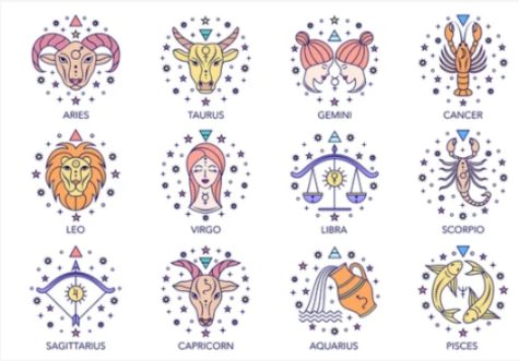 All 12 of the zodiac signs.