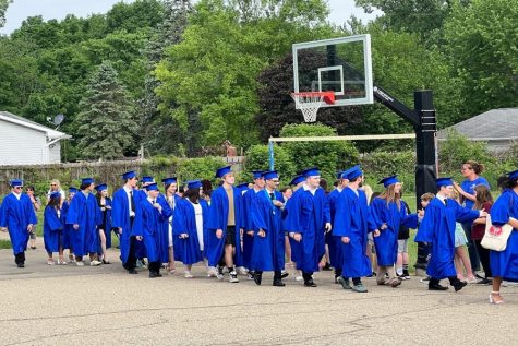Seniors visiting one of the elementary schools 